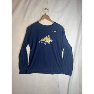 Nike Montana State Bobcats Long Sleeve Shirt Mens Large Navy Blue Graphic Tee